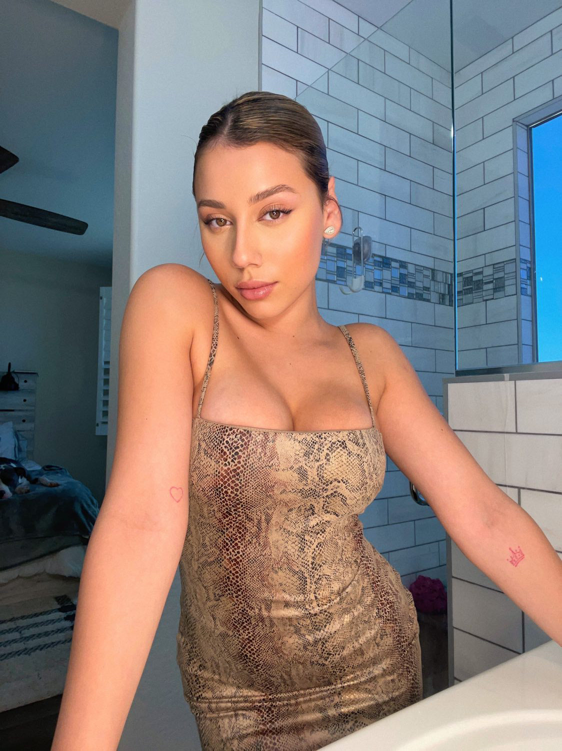 Breeyana Mini Snake Skin Dress - Style Baby OMG Fashion Boutique - Stylebabyomg - Buy - Aesthetic Baddie Outfits - Babyboo - OOTD - Shie 