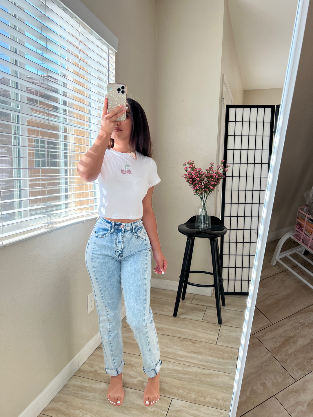 Sabrisse Boyfriend Vintage Jeans - Style Baby OMG Fashion Boutique - Stylebabyomg - Buy - Aesthetic Baddie Outfits - Babyboo - OOTD - Shie 