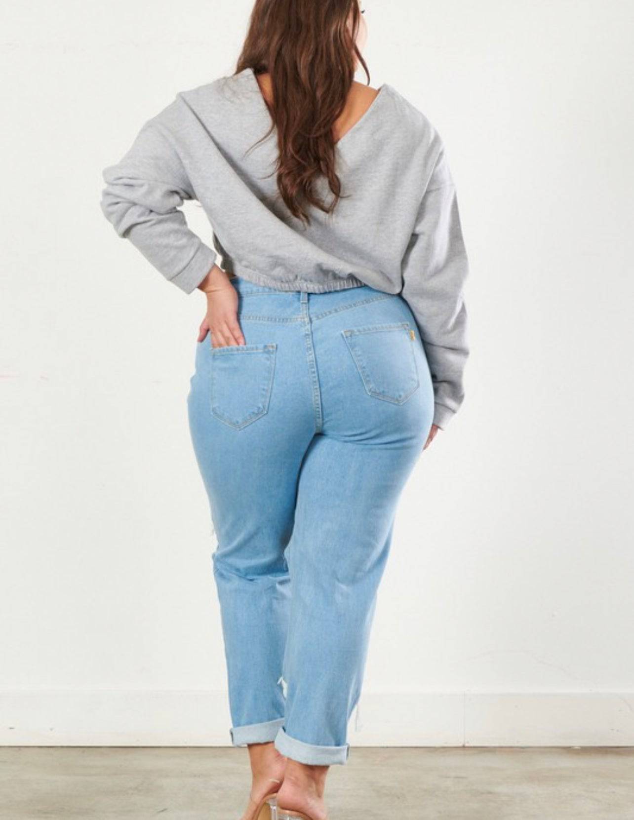 Natalia Mom Distressed Jeans - Style Baby OMG Fashion Boutique - Stylebabyomg - Buy - Aesthetic Baddie Outfits - Babyboo - OOTD - Shie 